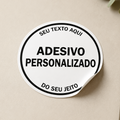 Adesivo Redondo Personalizado | Texto e Cores à Escolha