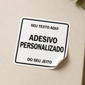 Adesivo Quadrado Personalizado | Texto e Cores à Escolha